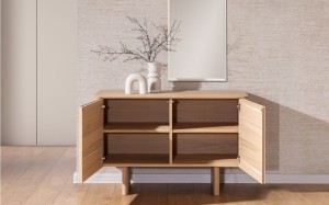 Kompaktowa komoda Rain 109 z naturalnego dębu do eleganckiego wnętrza