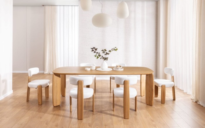 Stół Tono z litego drewna dębowego w stylu Japandi Meble Nova
