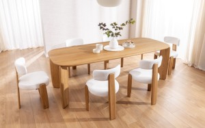Stół Tono z litego drewna dębowego w stylu Japandi Meble Nova