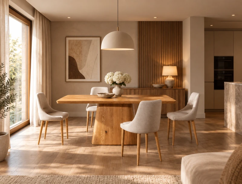 Stół dębowy Harmony Meble Nova – naturalne drewno i elegancki design