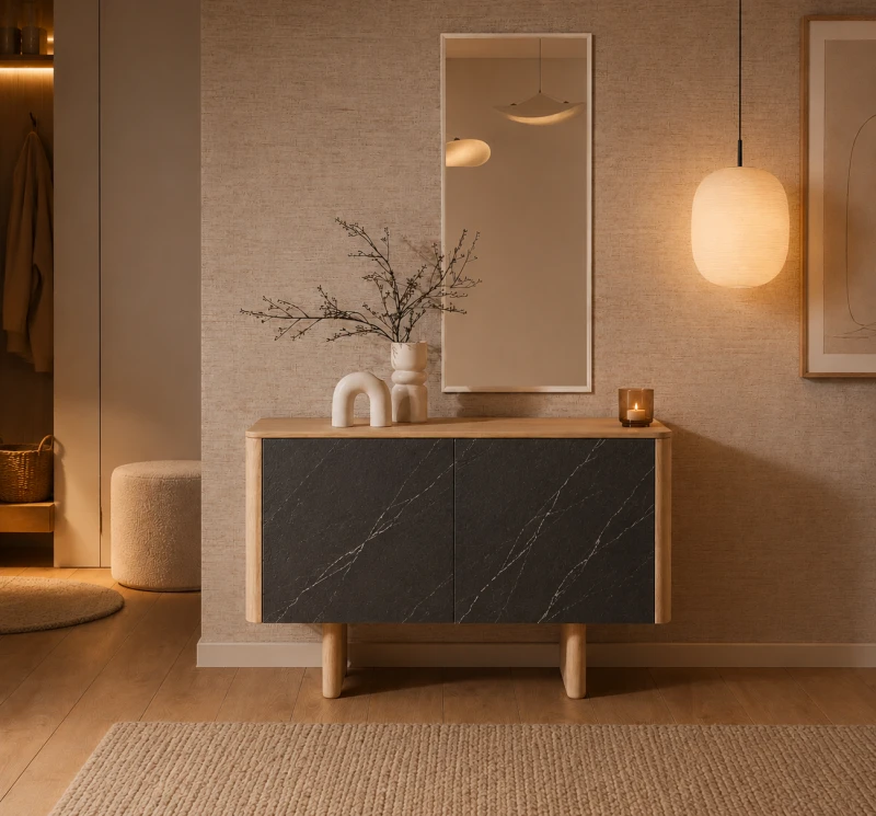 Kompaktowa komoda Rain 109 z naturalnego dębu do eleganckiego wnętrza